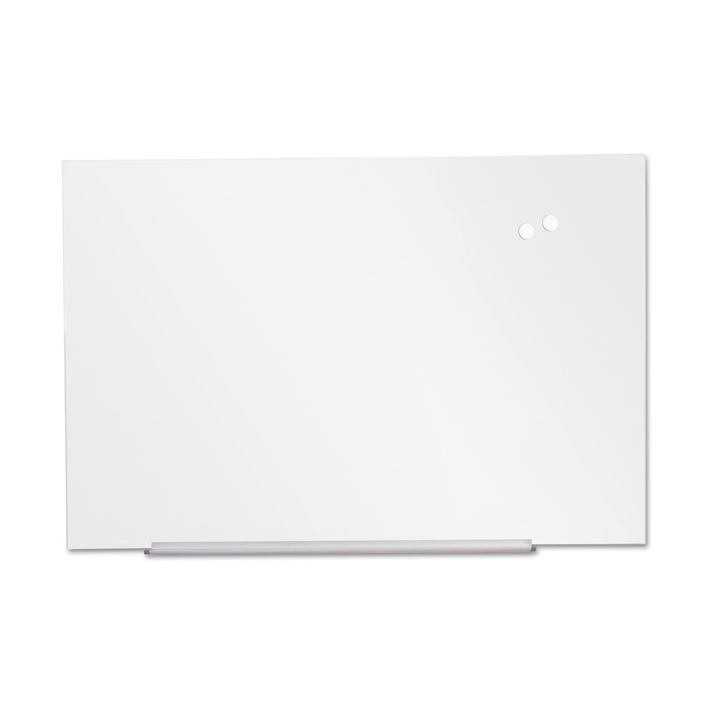 Universal Frameless Magnetic Glass Marker Board, 72" x 48" , White Surface - 72" (6 ft) Width x 48" (4 ft) Height - White Tempered Glass Surface - Magnetic - 1 Each. Picture 2