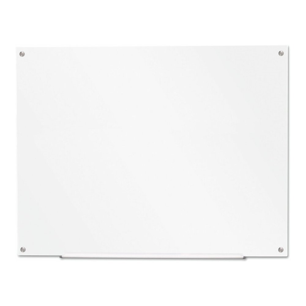 Universal Frameless Glass Marker Board, 48" x 36" , White Surface - 48" (4 ft) Width x 36" (3 ft) Height - White Glass Surface - 1 Each. Picture 2