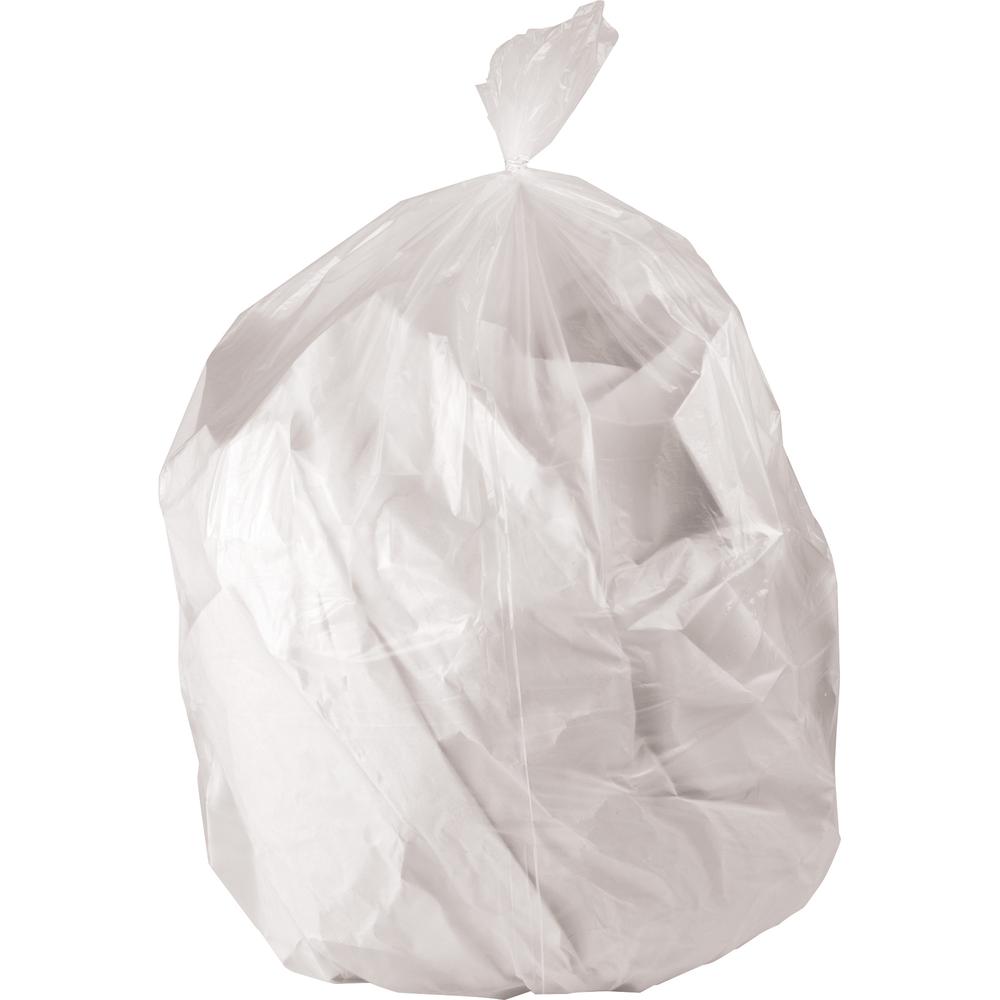 Genuine Joe Heavy Duty Trash Can Liners - 45 gal Capacity - 46" Length x 40" Width x 2 mil (51 Micron) Thickness - Low Density - Clear - Resin - Waste Disposal - 100 / Carton. Picture 2