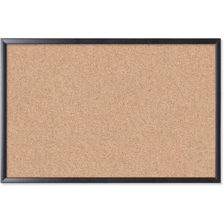 U Brands Cork Bulletin Board - 24" Board Height x 36" Board Width - Natural Cork Surface - Self-healing, Durable, Mounting System, Tackable, Sturdy - Black Wood Frame - 1 Each. Picture 5