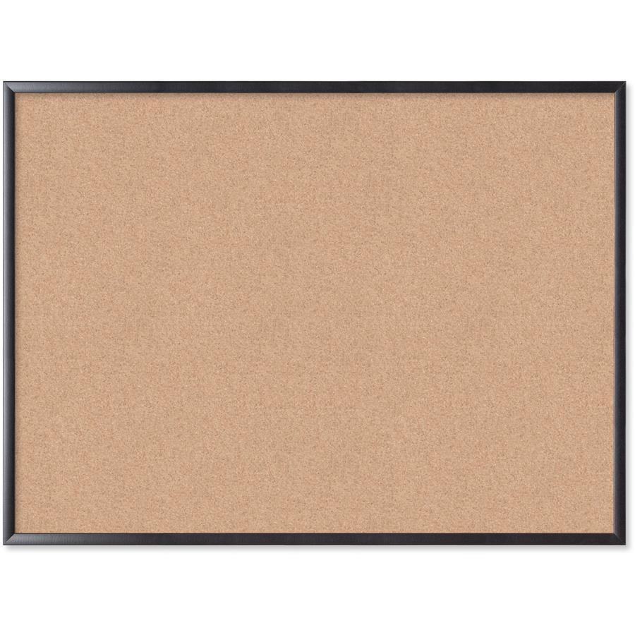 U Brands Cork Bulletin Board - 36" Board Height x 48" Board Width - Natural Cork Surface - Self-healing, Durable, Mounting System, Tackable, Sturdy - Black Wood Frame - 1 Each. Picture 5