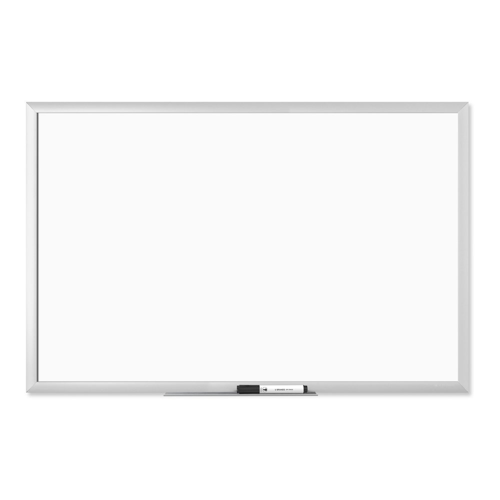 U Brands Melamine Non-Magnetic Dry-Erase Board - 36" (3 ft) Width x 24" (2 ft) Height - White Melamine Surface - Silver Aluminum Frame - Rectangle - Horizontal/Vertical - 1 Each. Picture 5