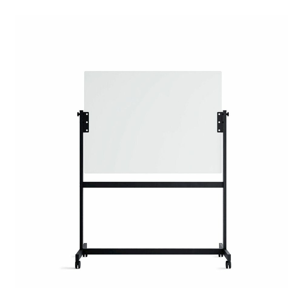 U Brands Magnetic Glass Dry-Erase Board Rolling Easel - 48" (4 ft) Width x 36" (3 ft) Height - Frosted White Tempered Glass Surface - Rectangle - Horizontal - Floor Standing, Portable - Magnetic - 1 E. Picture 6