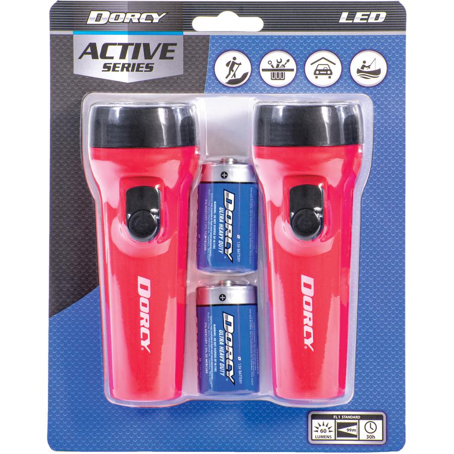 Dorcy LED Flashlights Pack - LED - 1 x D - Battery - Plastic - Weather Resistant - Blue - 1 Pack. Picture 2