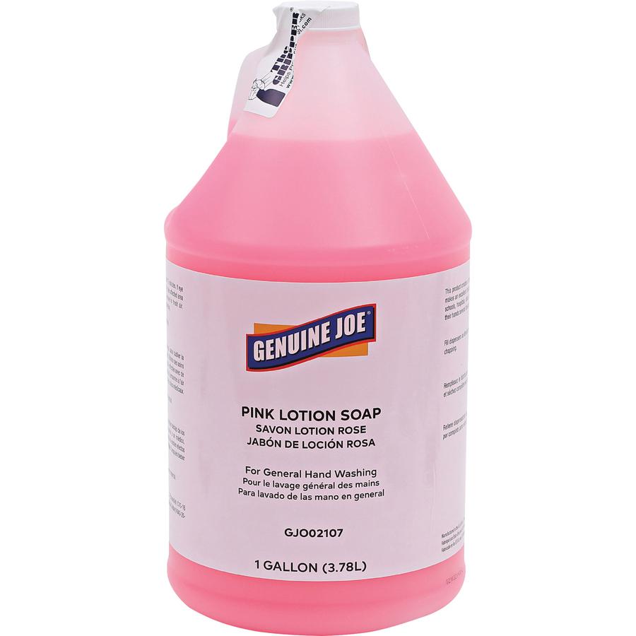 Genuine Joe Pink Lotion Soap - 1 gal (3.8 L) - Hand, Skin - Pink - Rich Lather - 4 / Carton. Picture 9