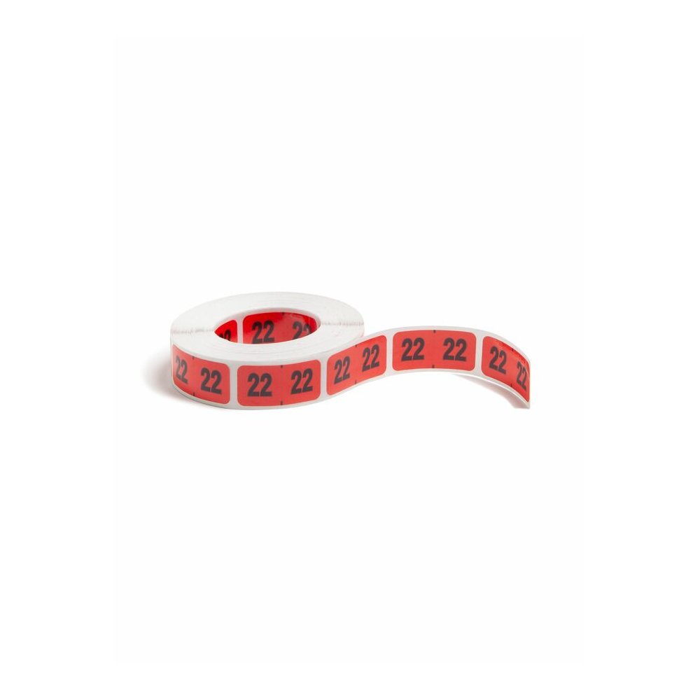 Smead ETYJ Color-Coded Year Labels - 2022 - x 1 1/2" Width x 3/4" Length - Rectangle - Red - Laminated - 500 / Roll. Picture 4