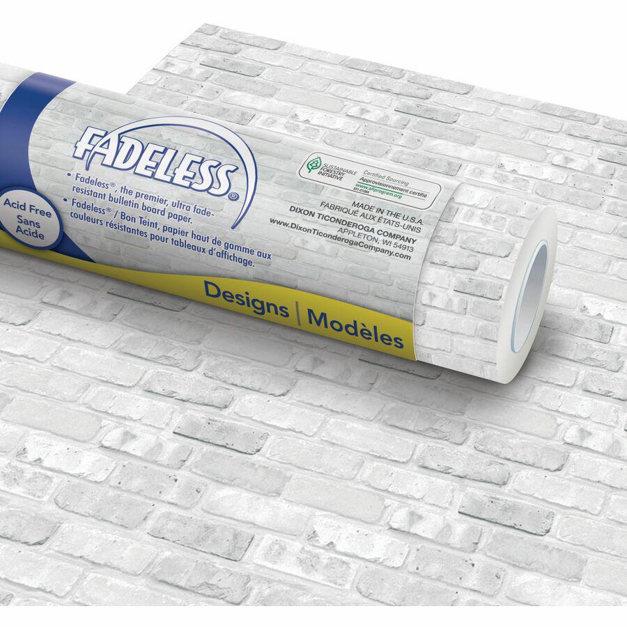 Fadeless Designs Paper Roll - Art Project, Craft Project, Bulletin Board, School, Office, Home - 48" Width x 50" Length - White, Gray - 1 Roll. Picture 5