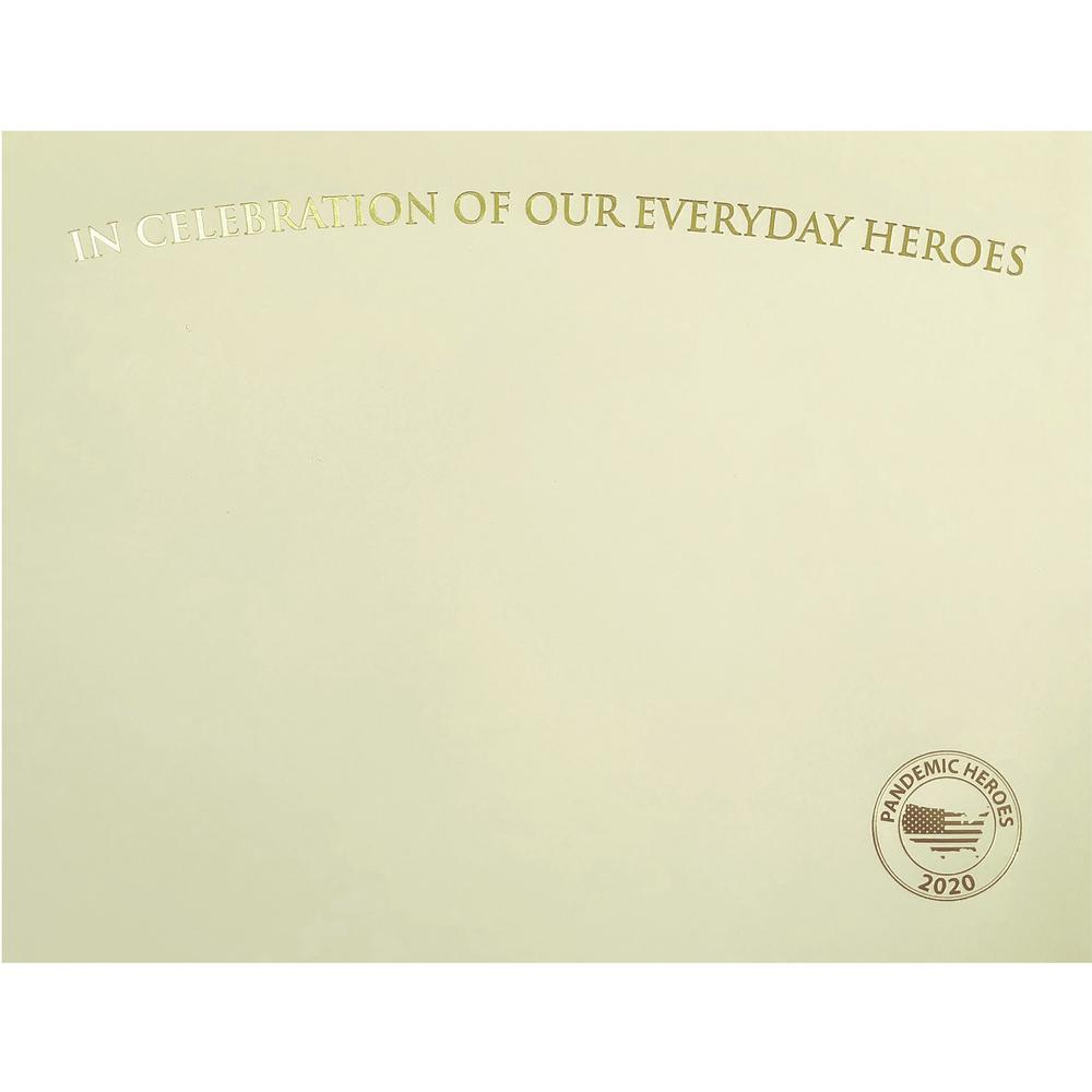 St. James&reg; Premium-Weight Certificates - 65 lb Basis Weight - "Everyday Heroes" - 8.5" Width x 11" Length - Inkjet, Laser Compatible - Ivory, Gold Foil - 1 Pack - TAA Compliant. Picture 3