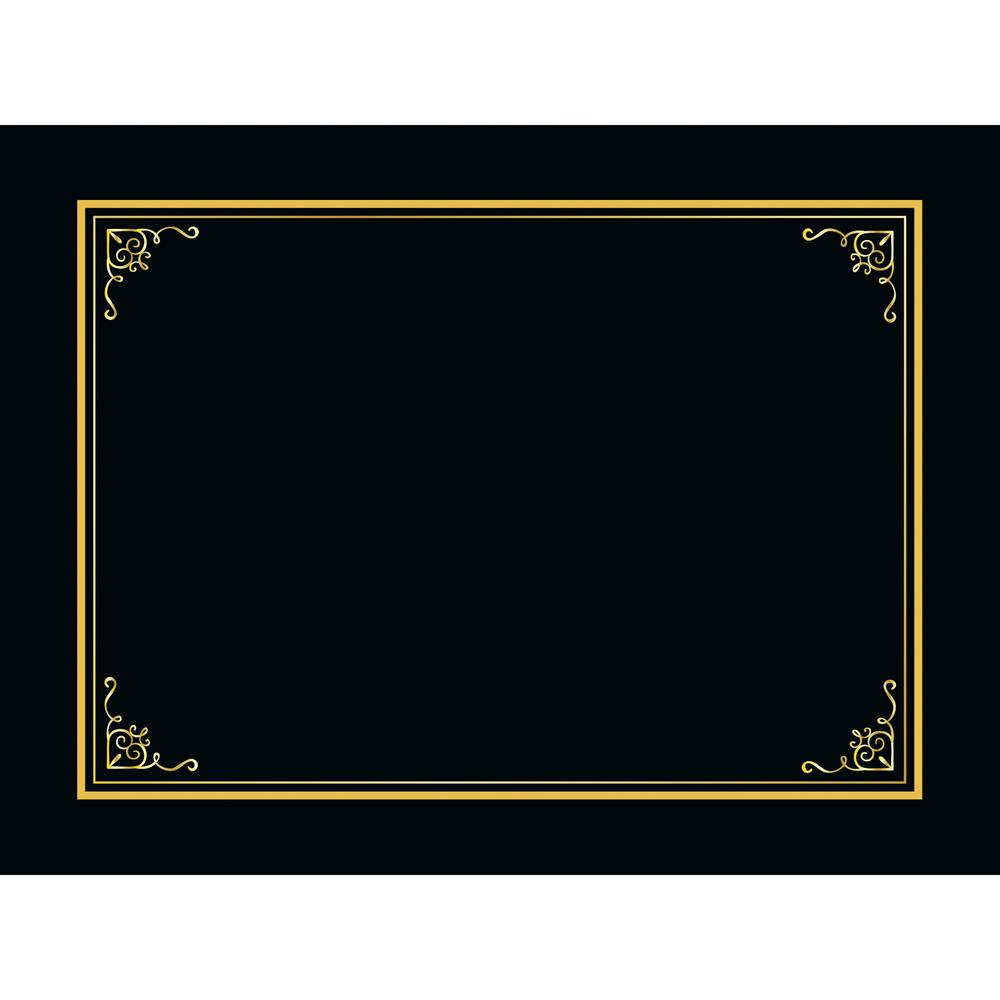 Geographics Letter Certificate Holder - 8 1/2" x 11" - Black - 5 / Pack. Picture 3