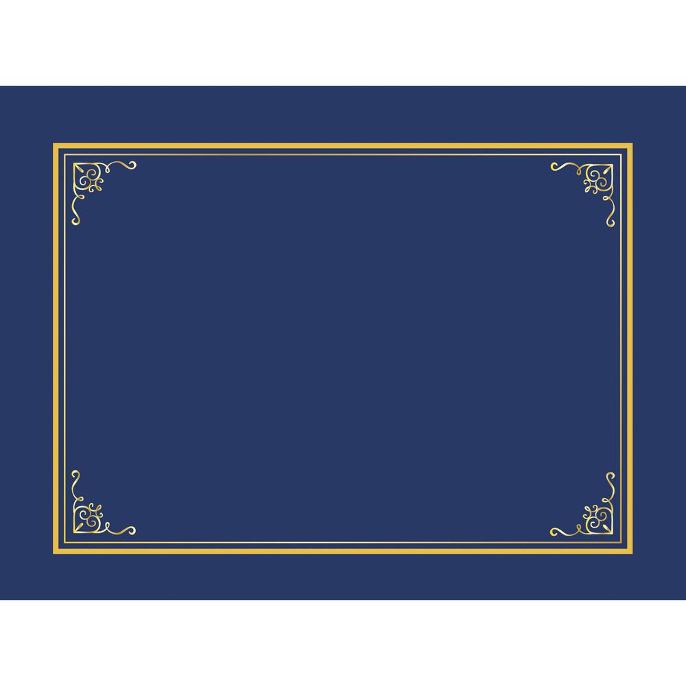 Geographics Letter Certificate Holder - 8 1/2" x 11" - Navy - 5 / Pack. Picture 3