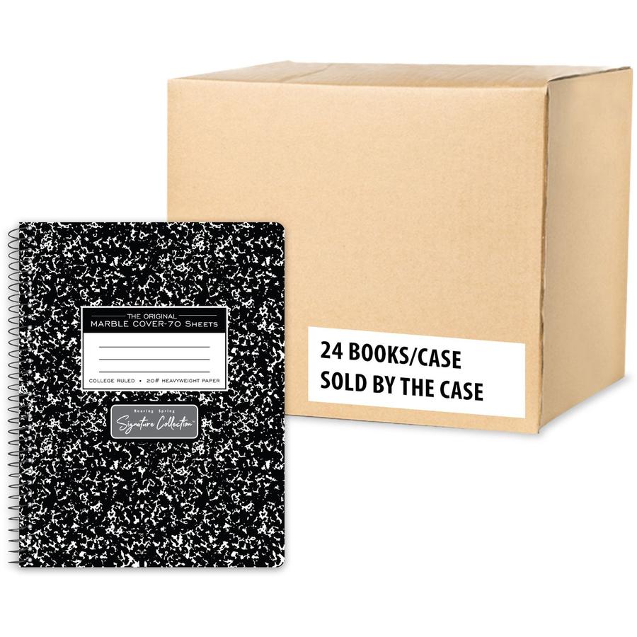 Roaring Spring Wirebound Composition Book - 70 Sheets - 140 Pages - Spiral Bound - College Ruled Front Ruling - 20 lb Basis Weight - 7 1/2" x 9 3/4" Sheet Size - 0.30" Height x 7.5" Width x 9.8" Lengt. Picture 2