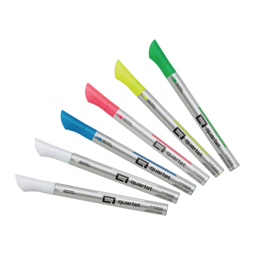 Quartet Glass Board Fine Tip Neon Markers - Assorted Neon Ink - Liquid - 6 / Pack. Picture 2