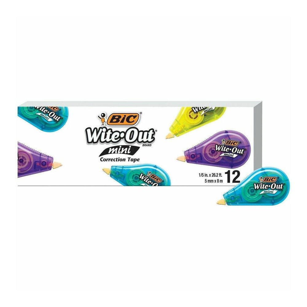 Wite-Out Mini Correction Tape Pack - 0.20" Tape Width x 19.60 ft Tape Length - 1 Line(s) - Translucent Dispenser - Smooth, Compact, Ambidextrous, Easy to Use, Non-refillable, Tear Resistant - White - . Picture 6
