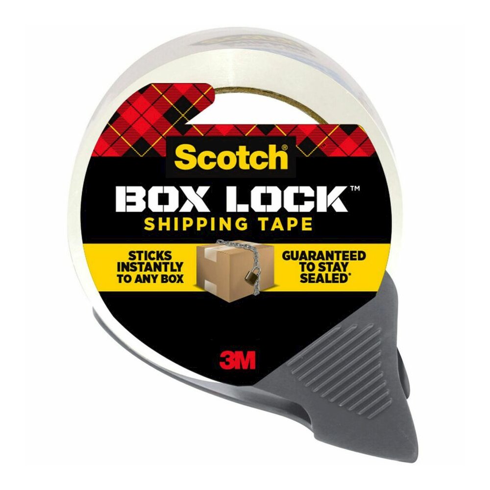 Scotch Box Lock Packaging Tape - 54.60 yd Length x 1.88" Width - Clear - Dispenser Included - 1 Roll. Picture 4