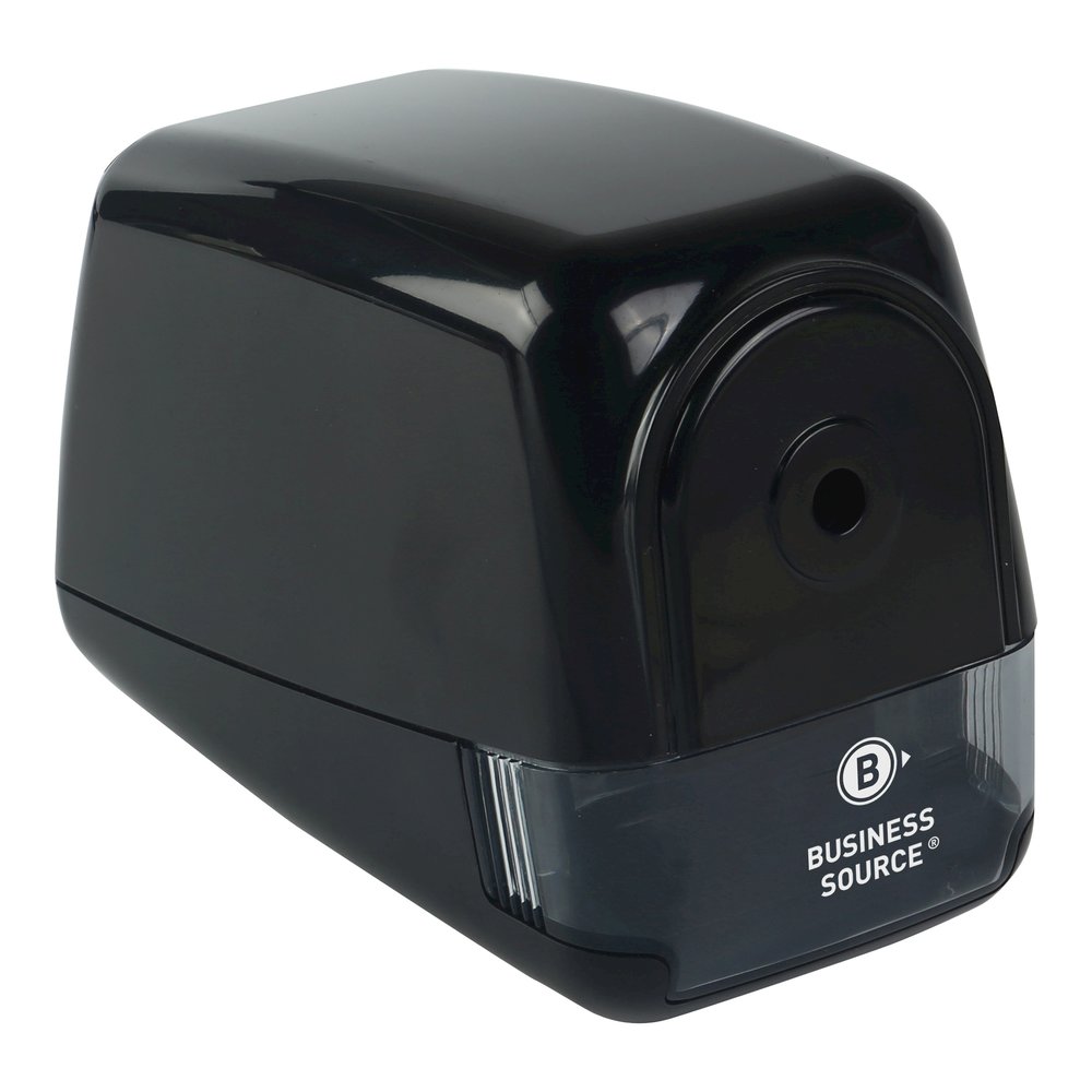 Business Source Electric Pencil Sharpener - Helical - AC Adapter Powered - 3.9" Height x 4.5" Width - Black - 1 Each. Picture 7