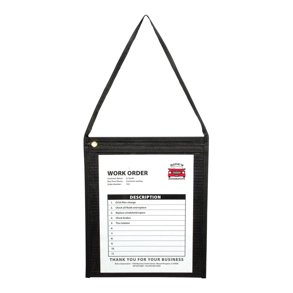 C-Line Fabric Hanging Strap Shop Ticket Holders - 12" Height x 9" Width - Fabric - Clear - 15 / Box. Picture 2