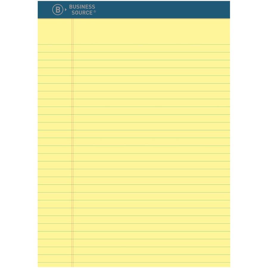 Business Source Premium Writing Pad - 50 Sheets - 0.20" Height x 8.5" Width x 11.8" Length - Tear Proof, Sturdy Back, Bleed-free - 1 Dozen. Picture 3