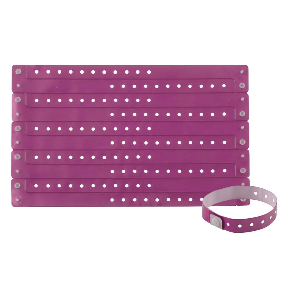 Advantus Colored Vinyl Wristbands - Adjustable - 0" Height x 0.6" Width x 9.8" Length - Purple - Vinyl - 1 Pack. Picture 4