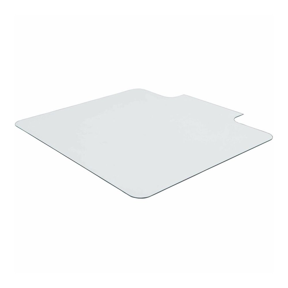 Lorell Tempered Glass Chairmat with Lip - Hardwood Floor, Carpet53" Width x 45" Depth - Lip Size 6" Length x 23" Width - Tempered Glass - Clear - 1 Each. Picture 5