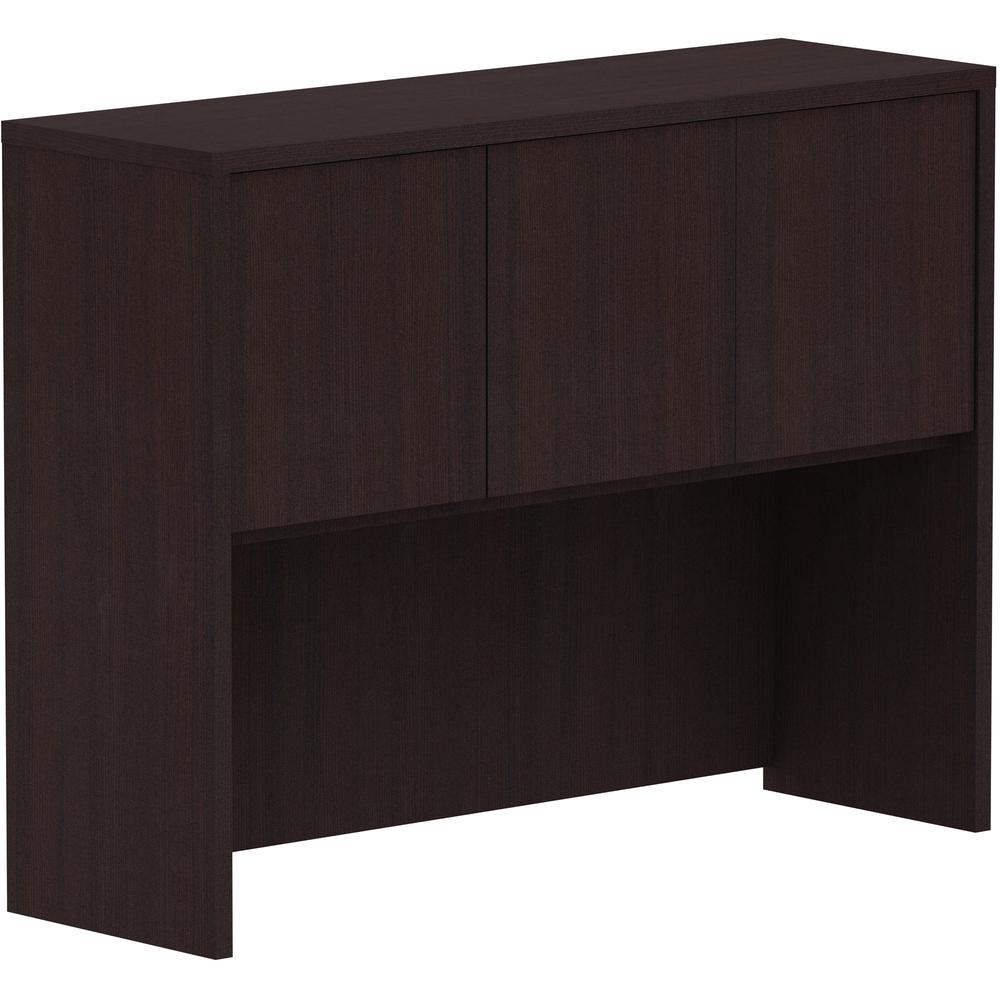 Lorell Essentials Series Stack-on Hutch with Doors - 36" Height x 48" Width x 15" Depth - 3 Door(s) - Finish: Espresso Laminate - 1 Each. Picture 6
