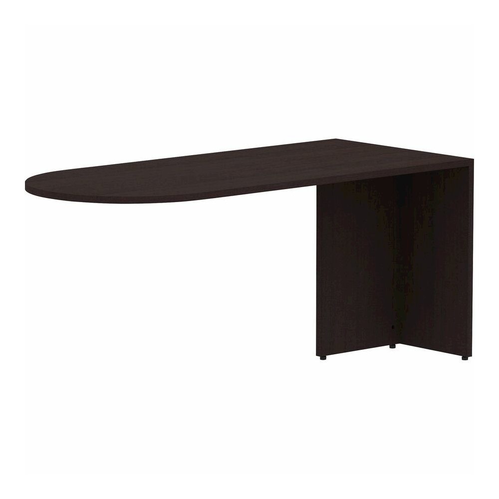 Lorell Essentials Series Peninsula Desk Box 1 of 2 - 29.5" Height x 66" Width x 30" Depth Desk, 1" Thickness Top - Finish: Espresso Laminate - 1 Each. Picture 6