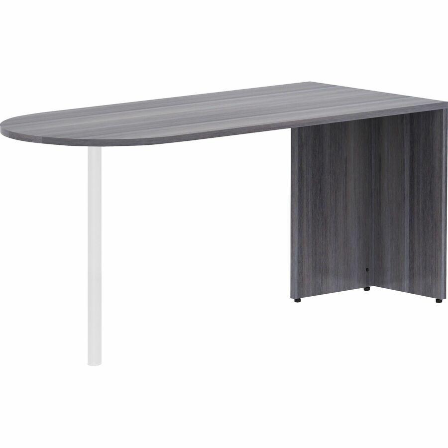 Lorell Essentials Series Peninsula Desk Box 1 of 2 - 29.5" Height x 66" Width x 30" Depth Desk, 1" Thickness Top - Finish: Weathered Charcoal Laminate - 1 Each. Picture 11