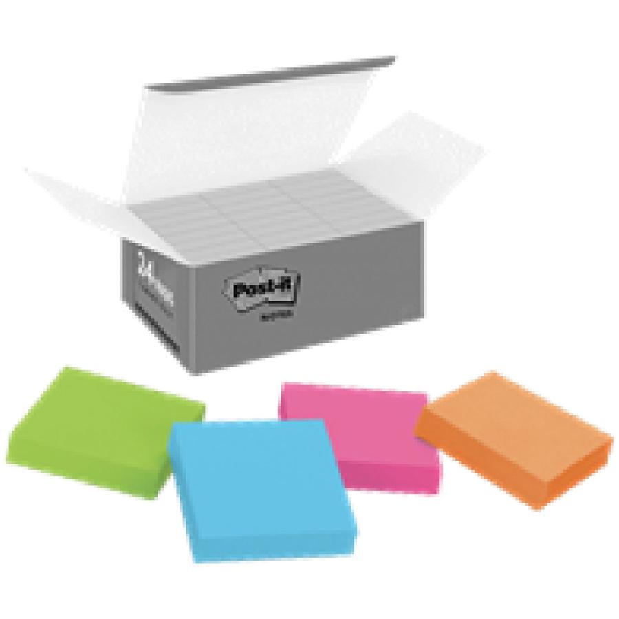 Post-it&reg; Super Sticky Notes - Energy Boost Color Collection - 2" Flag/Note Width x 2" Flag/Note Length - Square - 90 Sheets per Pad - Multicolor - Paper - Super Sticky, Adhesive, Recyclable, Resid. Picture 5