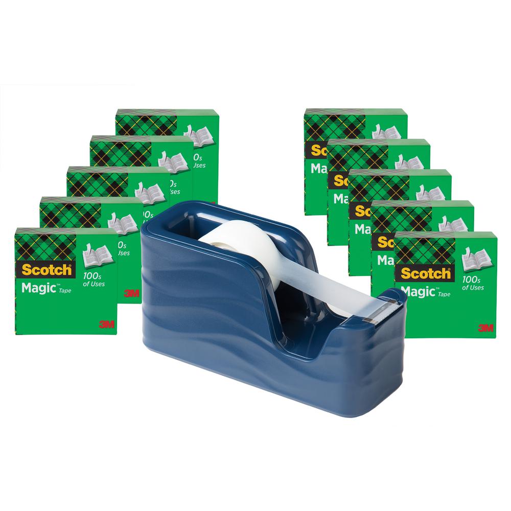 Scotch Magic Tape C18 Dispenser Value Pack - 333.33 yd Length x 0.75" Width - Matte - Dispenser Included - 1 Pack. Picture 2