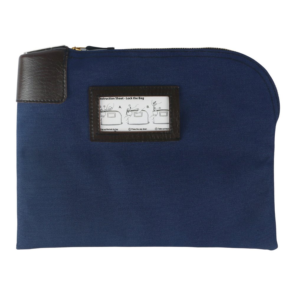 Sparco Locking Currency Bag - 11" Length x 8.50" Width - Navy - Coin, Currency, Document - 1 Pack. Picture 5