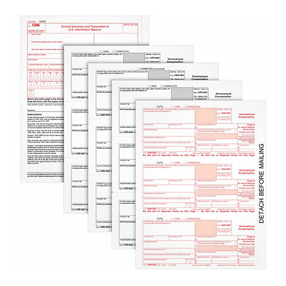 TOPS 5-part 1099-NEC Tax Forms - 5 Part - White - 50 / Pack. Picture 8