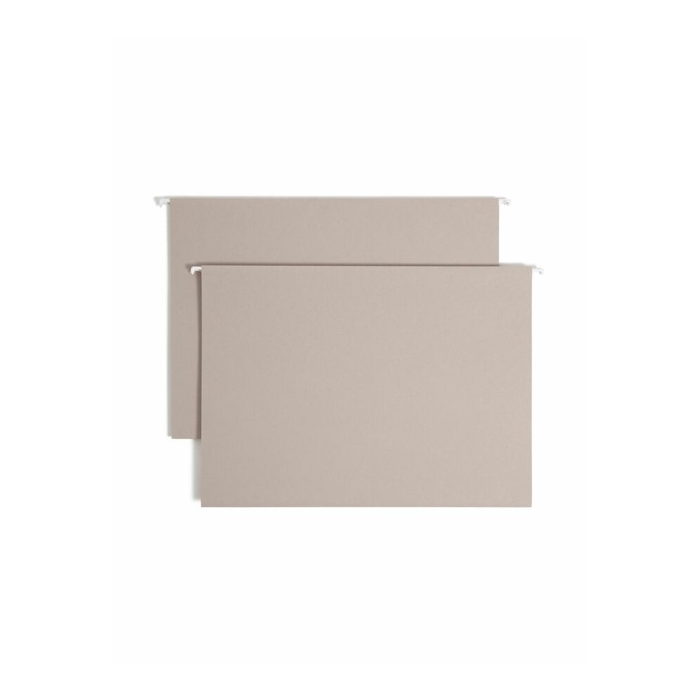 Smead TUFF 1/3 Tab Cut Legal Recycled Hanging Folder - 8 1/2" x 14" - 3" Expansion - Top Tab Location - Assorted Tab Position - 14 pt. - Steel Gray - Bend Resistant, Heavy Duty, Tear Resistant, Reinfo. Picture 7