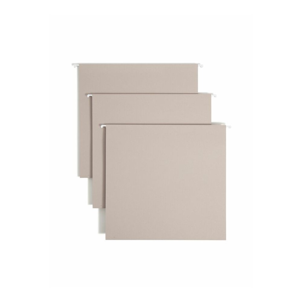 Smead TUFF 1/3 Tab Cut Letter Recycled Hanging Folder - 8 1/2" x 11" - 4" Expansion - Top Tab Location - Assorted Tab Position - Steel Gray - Bend Resistant, Heavy Duty, Tear Resistant, Reinforced Rod. Picture 7