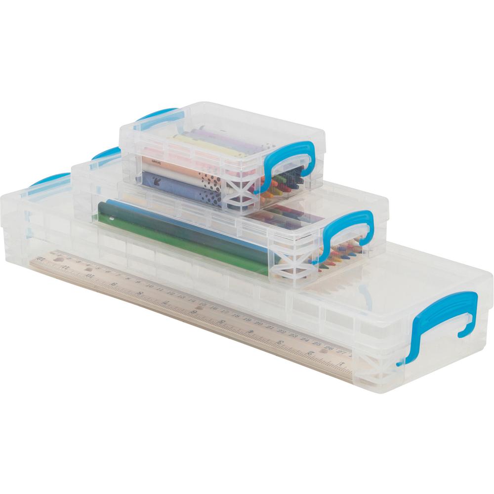 Super Stacker School Kit - Snap-tight Closure - Heavy Duty - Stackable - Plastic - Transparent - For Pen/Pencil, Marker, Crayon, Ruler, Office, School, Home, Paper Clip, Rubber Band, Craft Supplies, S. Picture 8