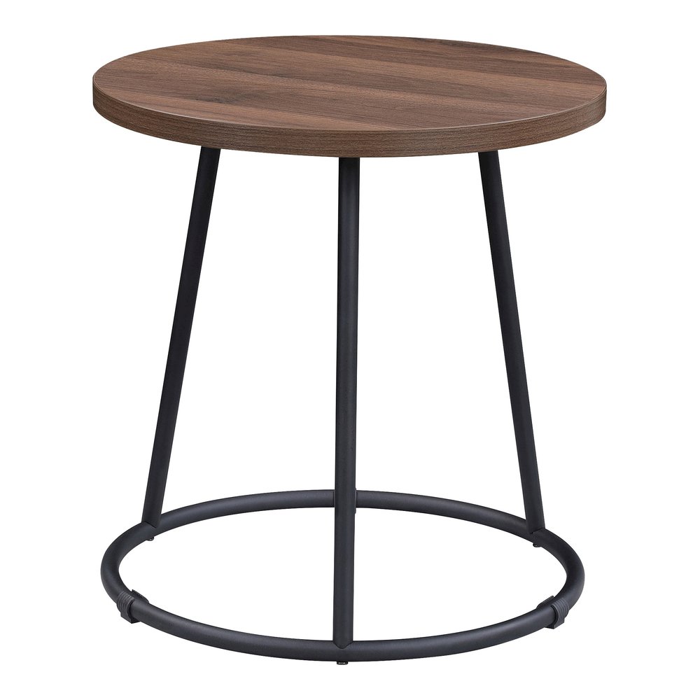 Lorell Accession End Table - Round Top - Powder Coated Four Leg Base - 4 Legs - 200 lb Capacity - 1" Table Top Thickness x 19" Table Top Diameter - 19.75" Height - Assembly Required - Walnut - Laminat. Picture 8