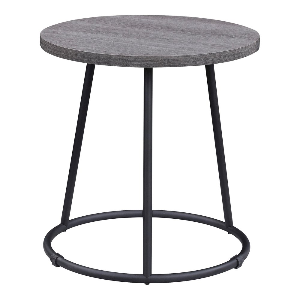 Lorell Accession End Table - Round Top - Powder Coated Four Leg Base - 4 Legs - 200 lb Capacity - 1" Table Top Thickness x 19" Table Top Diameter - 19.75" Height - Assembly Required - Weathered Charco. Picture 8
