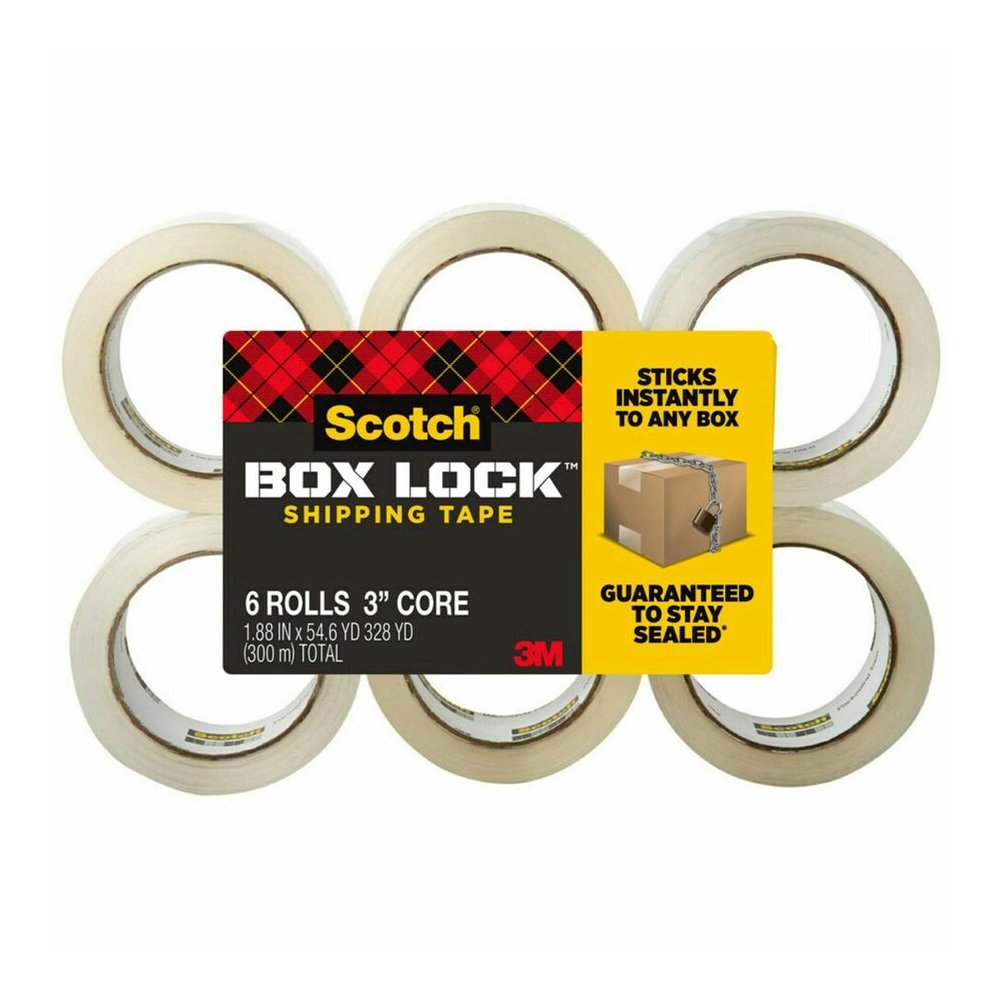Scotch Box Lock Packaging Tape Refill - 55 yd Length x 1.88" Width - Clear - 6 / Pack. Picture 2