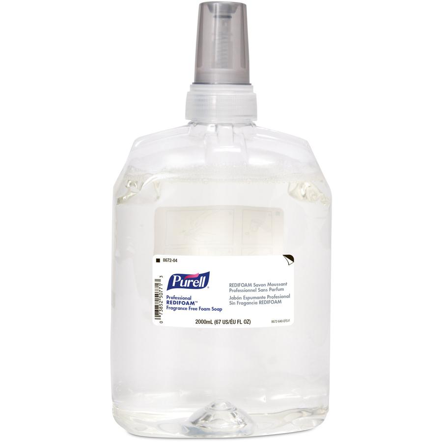 PURELL&reg; CXR Refill Fragrance Free Foam Soap - 67.6 fl oz (2 L) - Bacteria Remover - Hand - Antibacterial - Non-clog, Preservative-free, Paraben-free, Fragrance-free, Dye-free, Phthalate-free - 1 E. Picture 2