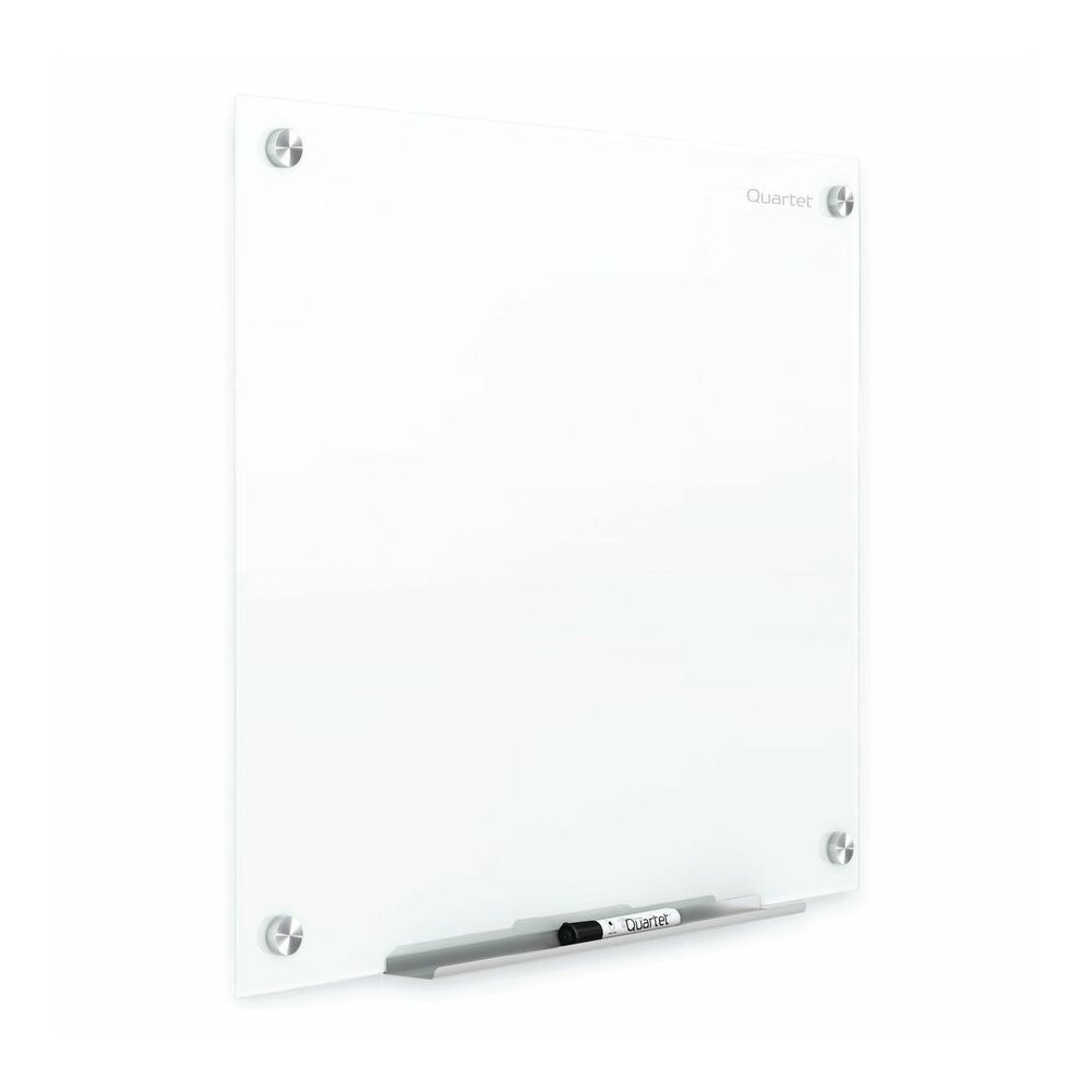 Quartet Infinity Magnetic Glass Dry-Erase Board, White, 48" x 48" - 48" (4 ft) Width x 48" (4 ft) Height - White Tempered Glass Surface - Square - Horizontal/Vertical - Magnetic - Frameless, Accessory. Picture 4