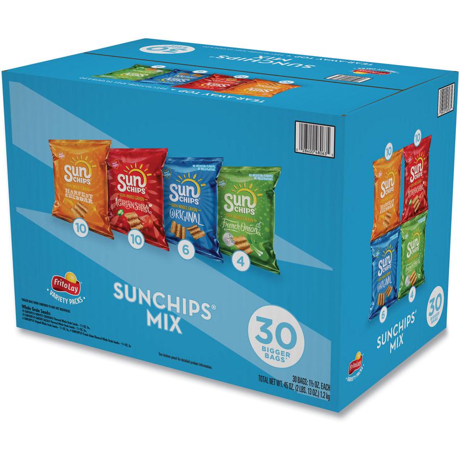 Frito-Lay Sun Chips Variety Pack - Mixed - 1 Serving Bag - 1.50 oz - 30 / Box. Picture 2