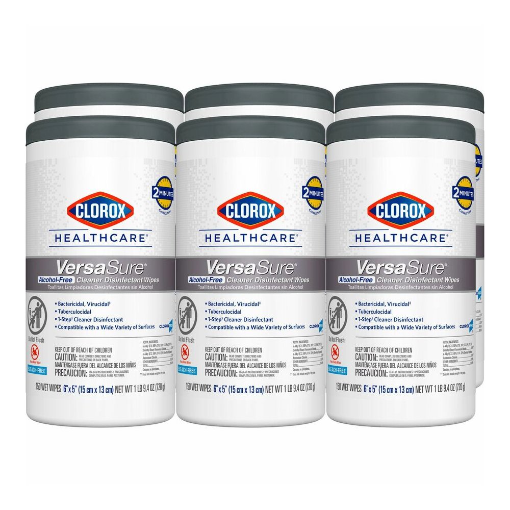 Clorox Healthcare VersaSure Disinfectant Wipes - For Commercial, Medical Equipment, Hard Surface, Nonporous Surface - Ready-To-Use - 5" Length x 6" Width - Recommended For: Bacteria Remover, Virus Rem. Picture 5