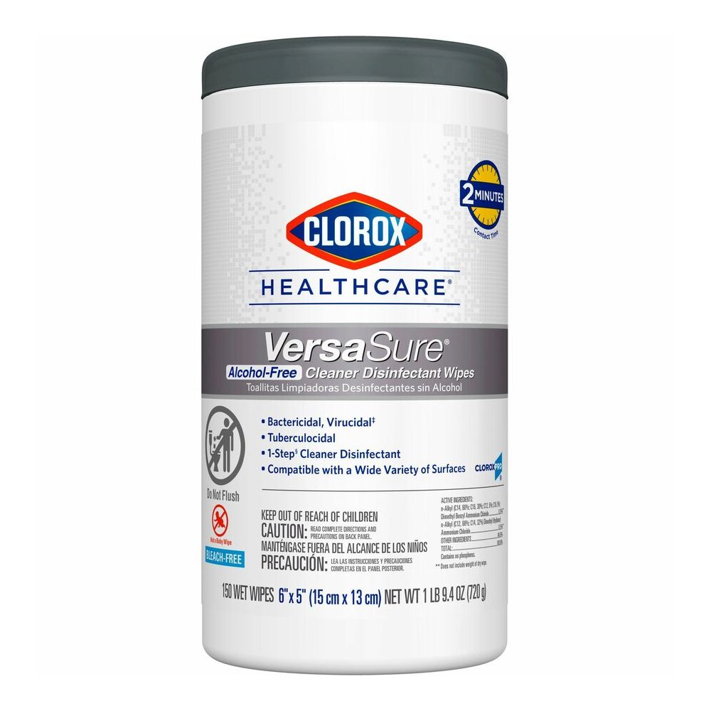 Clorox Healthcare VersaSure Disinfectant Wipes - For Hard Surface, Nonporous Surface, Commercial, Medical Equipment - Ready-To-Use - 5" Length x 6" Width - Recommended For: Bacteria Remover, Virus Rem. Picture 2