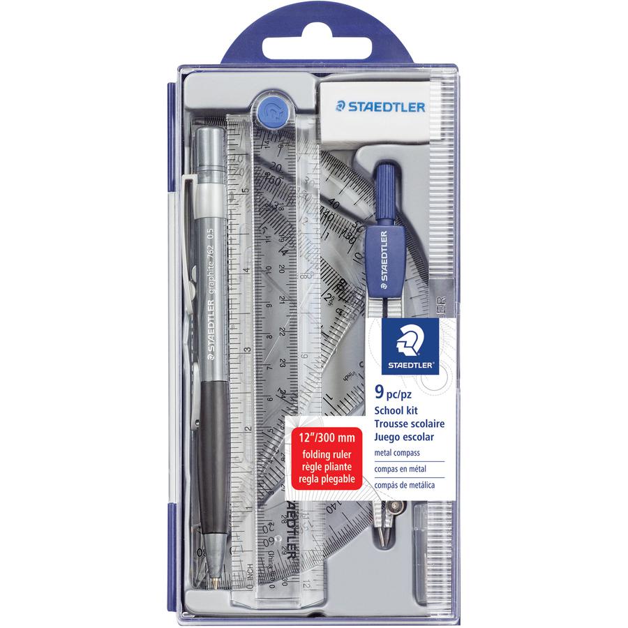 Staedtler Compass Math Set - 9 Piece(s) - Blue - 1 Set. Picture 3