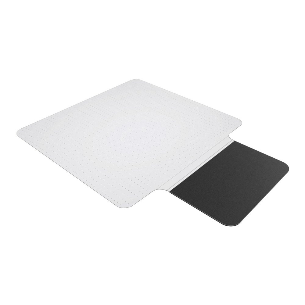 ES ROBBINS Sit or Stand Mat with Lip - Pile Carpet - 53" Length x 36" Width - Lip Size 18" Length x 20" Width - Rectangular - Vinyl, Foam - Clear - 1 Each. Picture 2