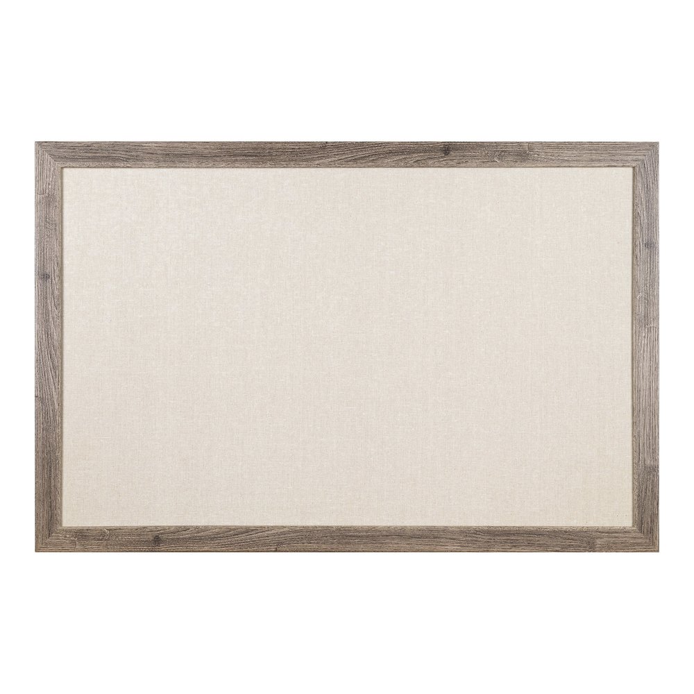 U Brands Linen Bulletin Board - 24" Board Height x 36" Board Width - Tan Linen Surface - Self-healing, Durable, Mounting System, Tackable, Sturdy, Damage Resistant - Rustic Wood Frame - 1 Each. Picture 3