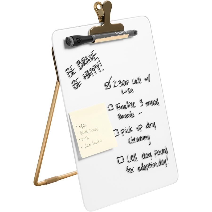 U Brands Glass Dry-Erase Desktop Easel - 8.5" (0.7 ft) Width x 11" (0.9 ft) Height - Tempered Glass Surface - Rectangle - Vertical - 1 Each. Picture 5
