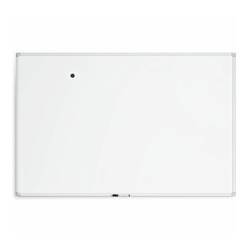 U Brands White Aluminum Framed Magnetic Porcelain Steel Board, 72" X 47" - 72" (6 ft) Width x 47" (4 ft) Height - White Porcelain Steel Surface - White Aluminum Frame - Rectangle - Horizontal/Vertical. Picture 3