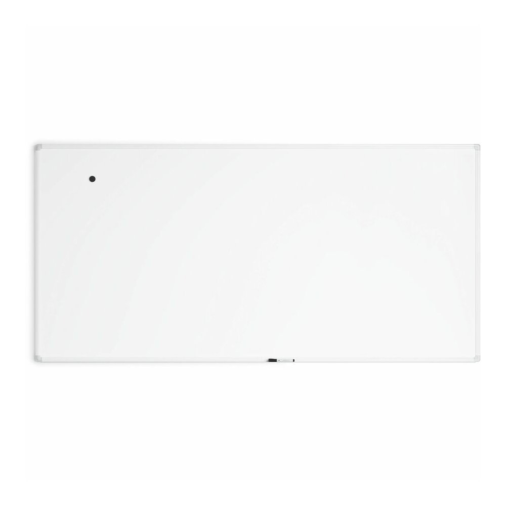 U Brands Magnetic Porcelain Steel Board - 96" (8 ft) Width x 47" (3.9 ft) Height - White Porcelain Steel Surface - White Aluminum Frame - Rectangle - Horizontal/Vertical - Magnetic - 1 Each. Picture 5