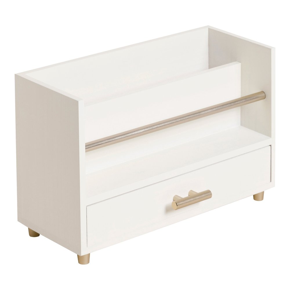 U Brands Juliet Letter Sorter - 6" Height x 3.80" Width x 9.50" Depth - Desktop - Sturdy, Durable, Pull-out Drawer - White - Pine Wood, Metal - 1 Each. Picture 7