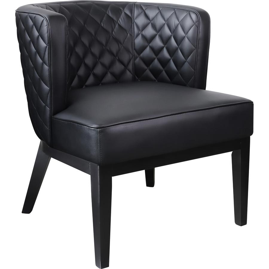 Boss Ava Accent Chair - Black Seat Color - Plush Seat Material - Black Back Color - Four-legged Base - 1 Each. Picture 7