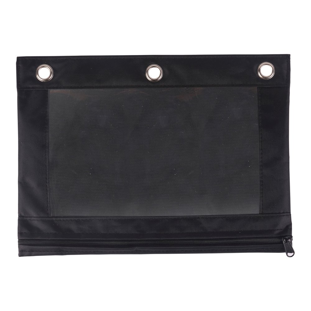 Business Source Binder Pencil Pouch - 10" Height x 7.4" Width - Black - 6 / Pack. Picture 6